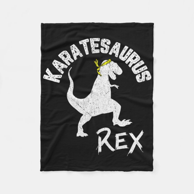Couverture Polaire Karate Karatesaurus Rex Dinosaure Drôle d'Art Mart (Devant)
