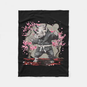 Couverture Polaire Karate Rhinocéros Animal Mma Taekwondo Arts Martia