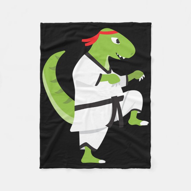 Couverture Polaire Karate T-rex Cool Mignon Combattant Dinosaure Hall (Devant)