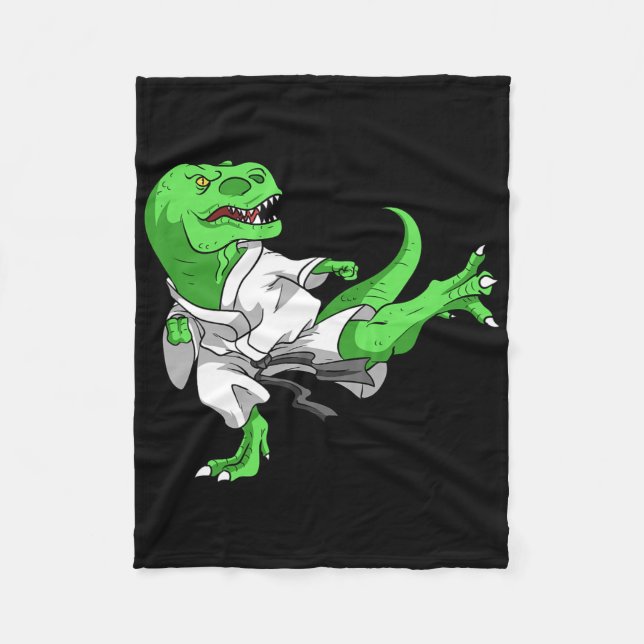 Couverture Polaire Karate T-rex Dino Élève Dinosaure Professeur Karat (Devant)
