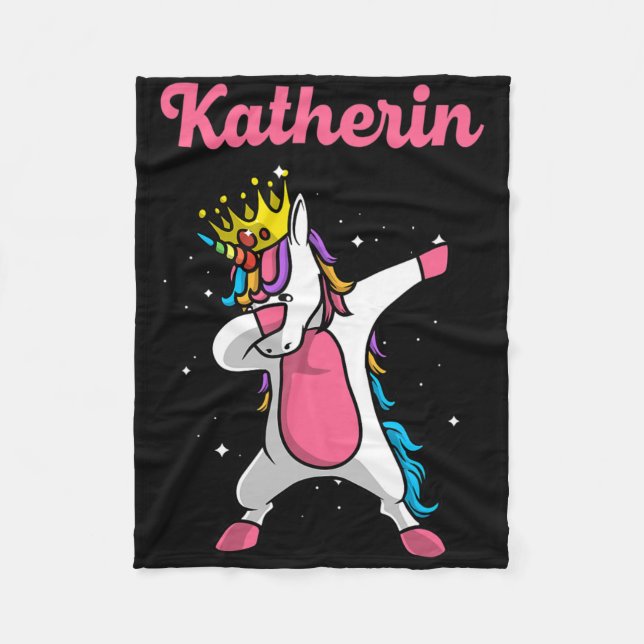 Couverture Polaire Katherin Nom Personnalisé Anniversaire Dabbing Uni (Devant)