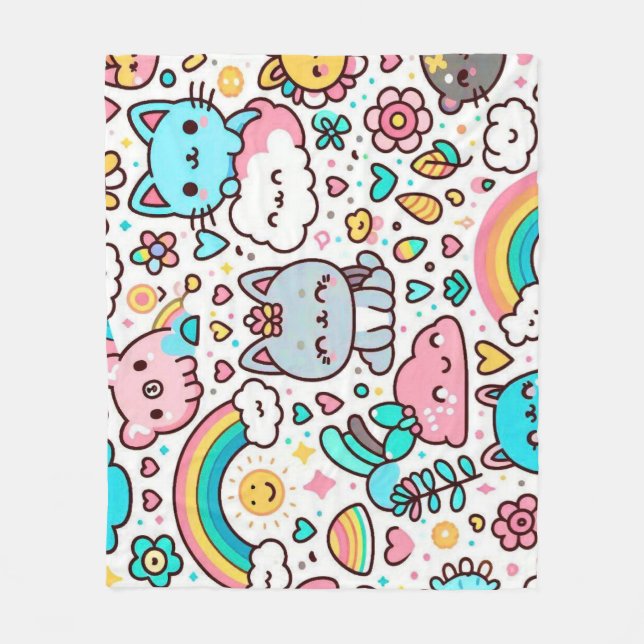 Couverture Polaire Kawaii (Devant)