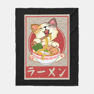 Couverture Polaire Kawaii Cat Ramen Anime Vintage Japanese Gift Girls