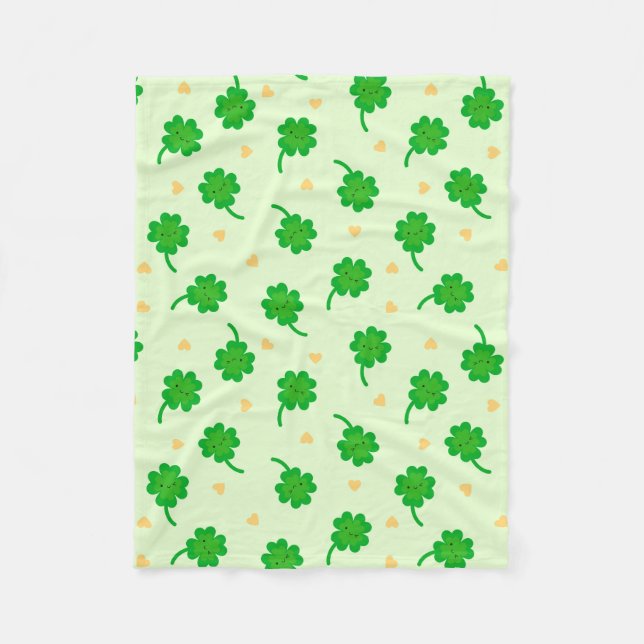 Couverture Polaire Kawaii Lucky Clover (Devant)