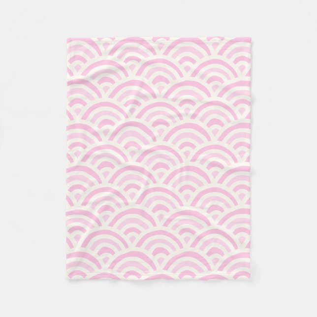 Couverture Polaire Kawaii Pastel Japanese Seigaiha Pattern (Devant)