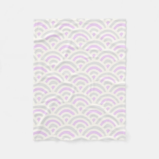 Couverture Polaire Kawaii Pastel Japanese Seigaiha Pattern (Devant)