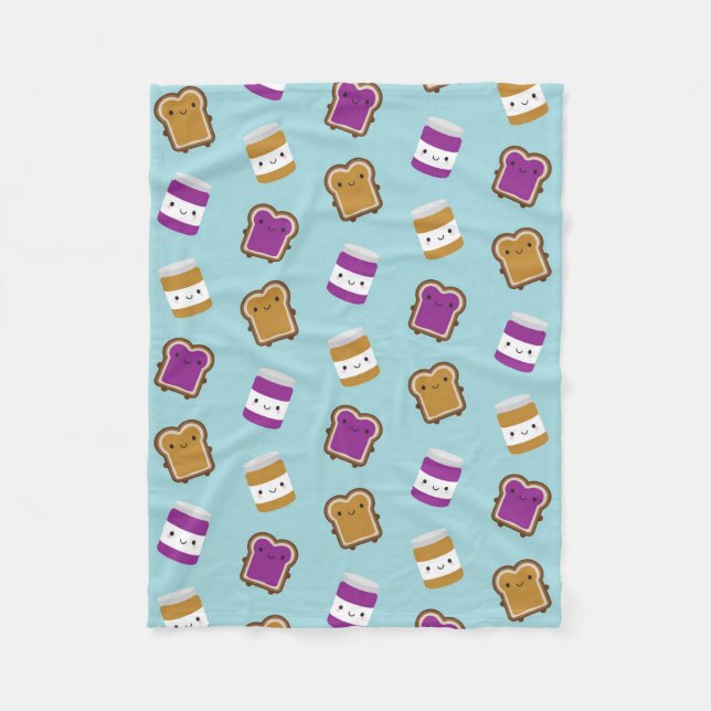 Couverture Polaire Kawaii Peanut Butter & Jelly Sandwich Couple (Devant)