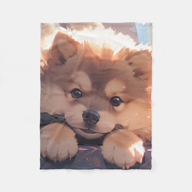 Couverture Polaire Kawaii Puppy (Devant)