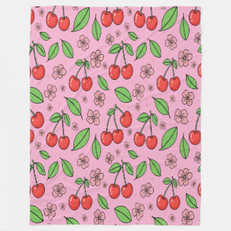 Couverture Polaire Kawaii Red Cherry Vibes Cute Girly Aesthetic