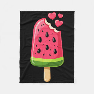 Couverture Polaire Kawaii Watermelon Slice Popsicle Summer Vacation F