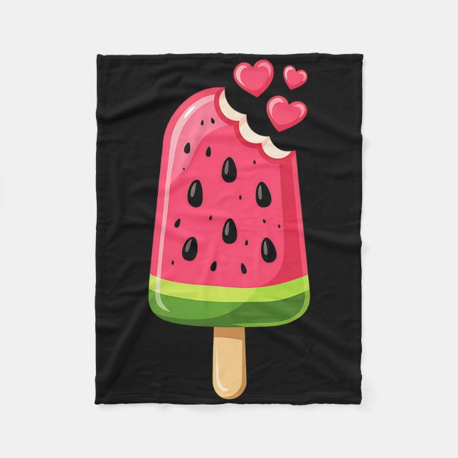 Couverture Polaire Kawaii Watermelon Slice Popsicle Summer Vacation F (Devant)