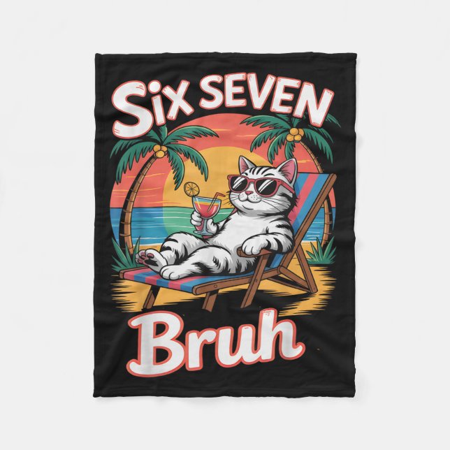 Couverture Polaire Keep Calm 67 Bruh Cat Vacation Cruise Trip Joke Ge (Devant)