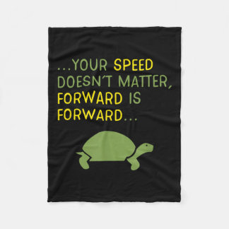 Couverture Polaire Keep Moving Forward Turtle - Sitive Motivational M
