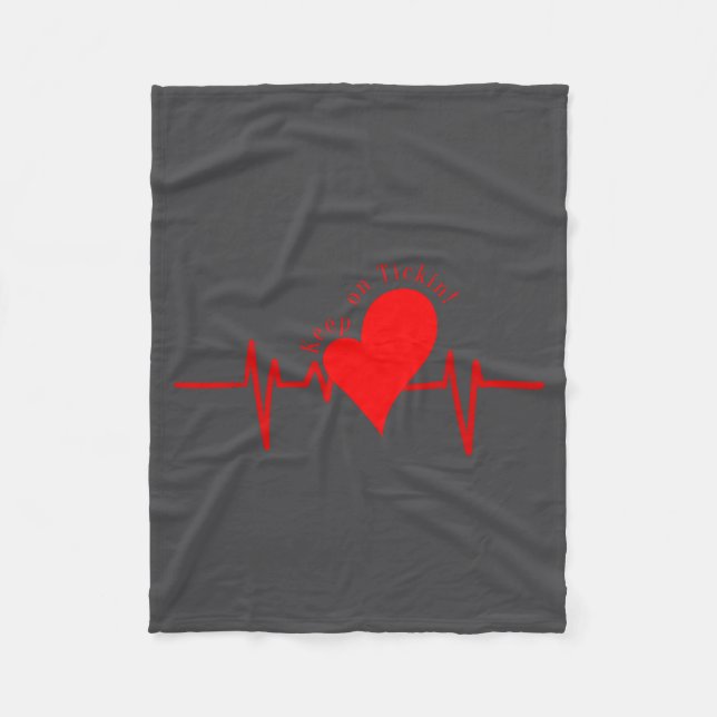 Couverture Polaire Keep On Tickin! Ekg Heartbeat Cow Valve Heart Pati (Devant)
