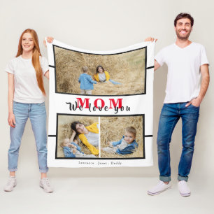 Couverture Polaire Keepsaké nous t'aimons Maman Grand-mère Photo Co
