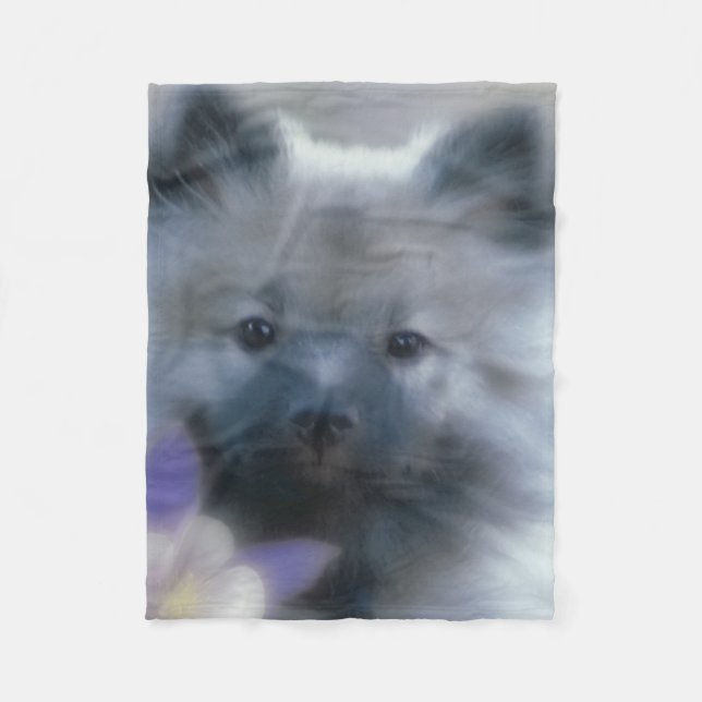 Couverture Polaire Keeshond et Columbine - Photo de chien (Devant)