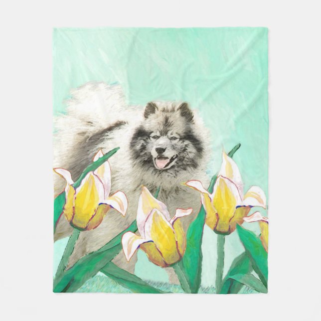 Couverture Polaire Keeshony in Tulips Peinture mignonne Original Chie (Devant)