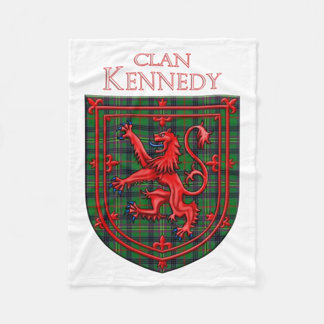 Couverture Polaire Kennedy Tartan Scottish Plaid Lion Rampant (Devant)