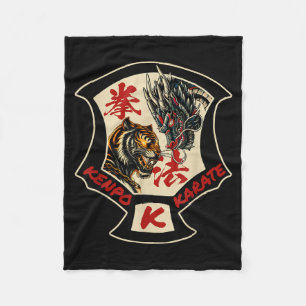 Couverture Polaire Kenpo Karaté Art Martial Self Défense Tigre Dragon