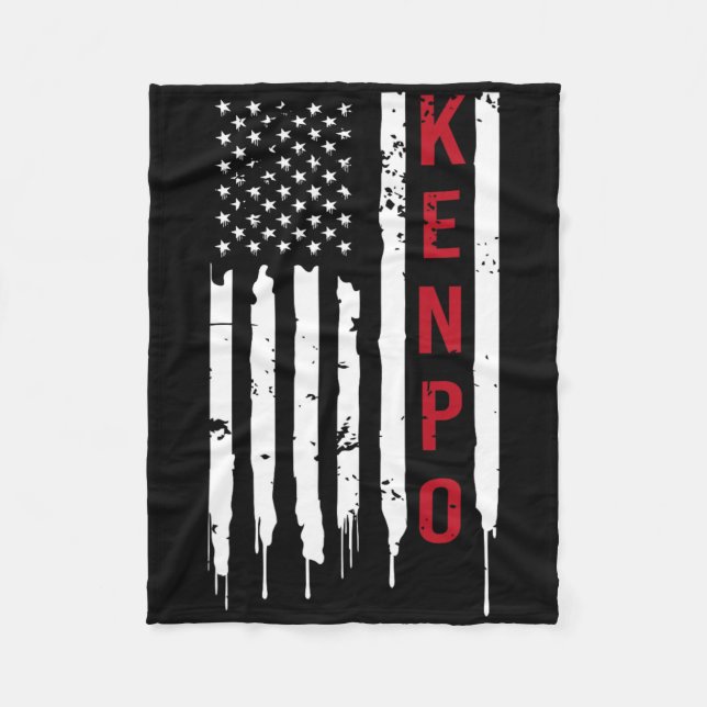 Couverture Polaire Kenpo Karate Drapeau Américain Pour Femmes Hommes (Devant)