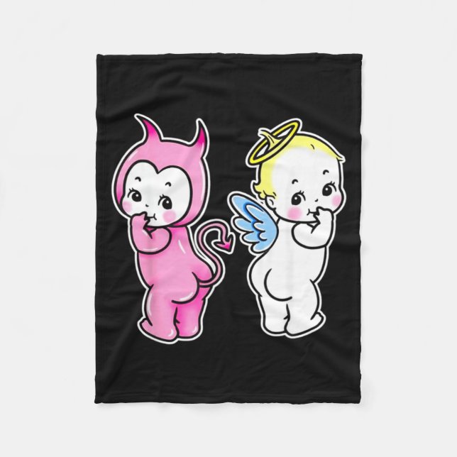 Couverture Polaire Kewpie Bébé Ange Diable Chérubins (Devant)