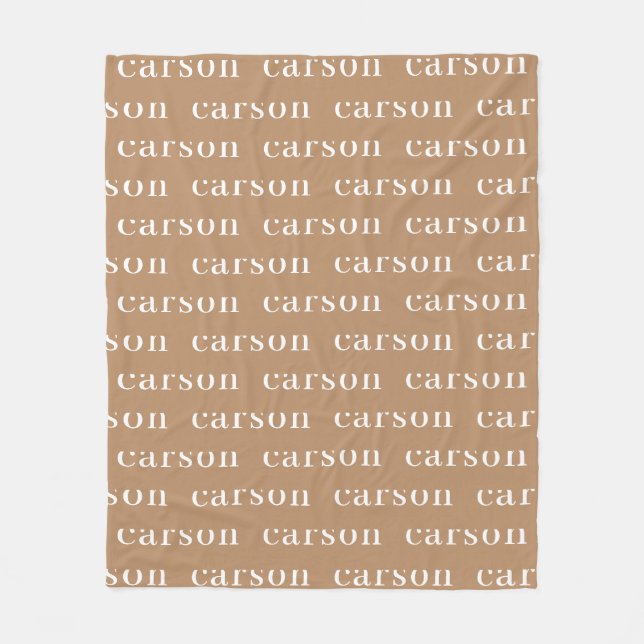 Couverture Polaire Khaki Simple Nom Personnalisé Répétitif (Devant)