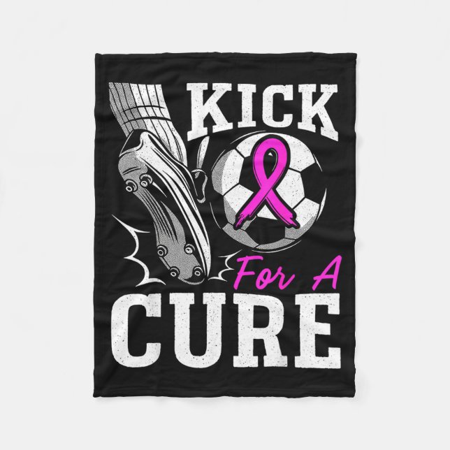 Couverture Polaire Kick For A Breast Cancer Awareness Nk Ribbon Socce (Devant)