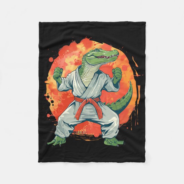 Couverture Polaire Kickboxing Crocodile Taekwondo Karate Mma Funny Ma (Devant)