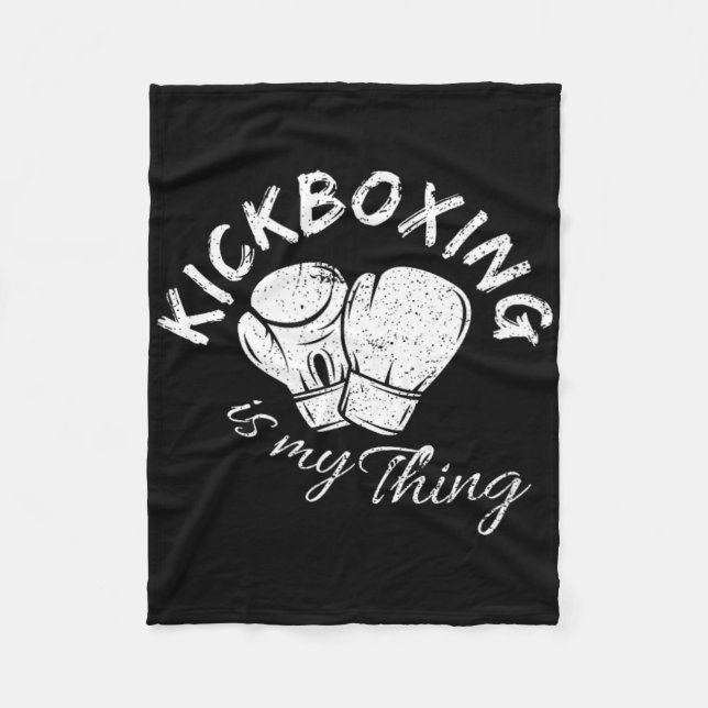 Couverture Polaire Kickboxing est ma chose  (Devant)