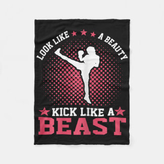 Couverture Polaire Kickboxing Girl - Look Like A Beauty Kick Like A B