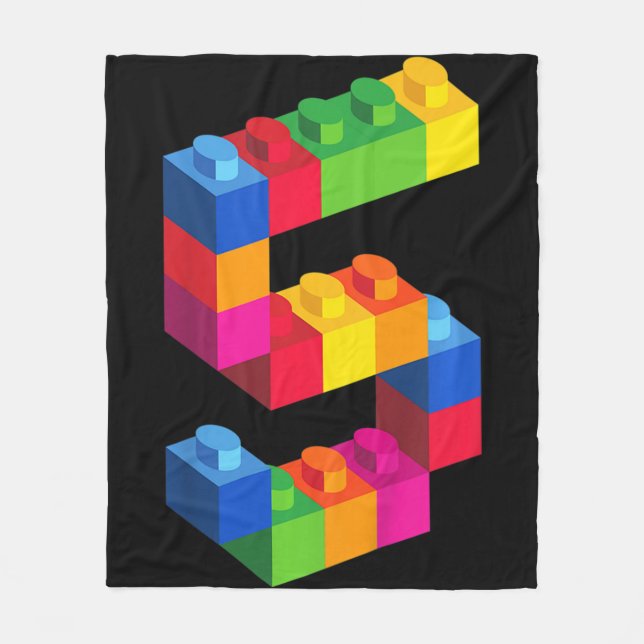 Couverture Polaire Kids 5 Year Old Building Blocks Birthday  Bricks 5 (Devant)