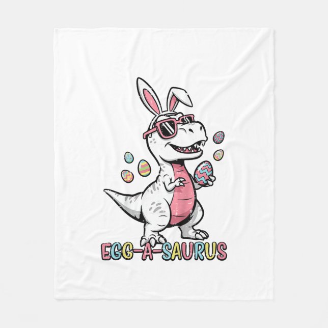 Couverture Polaire Kids Easter Dino Bunny Egg A Saurus Trex Bunny Boy (Devant)