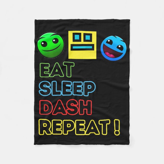Couverture Polaire Kids Eat Sleep Dash Repeat Video Game Geometry Vid (Devant)