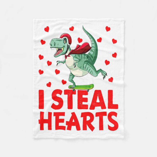 Couverture Polaire Kids I Steal Hearts Dinosaur Valentines Day For Ba (Devant)