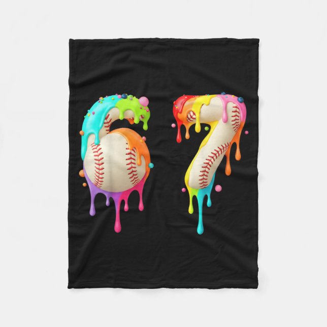 Couverture Polaire Kids Meme 67 Number Six 6 Seven 7 Ice Cream Drips  (Devant)