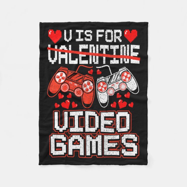 Couverture Polaire Kids Retro Video Game Valentines Day For Toddler B (Devant)