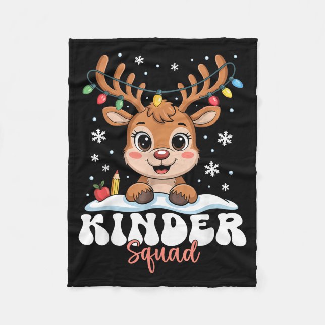 Couverture Polaire Kinder Squad Reindeer Christmas Lights Cute Winter (Devant)