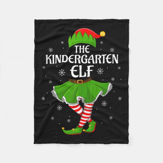 Couverture Polaire Kindergarten Elf Christmas Family Girls Women Elf  (Devant)