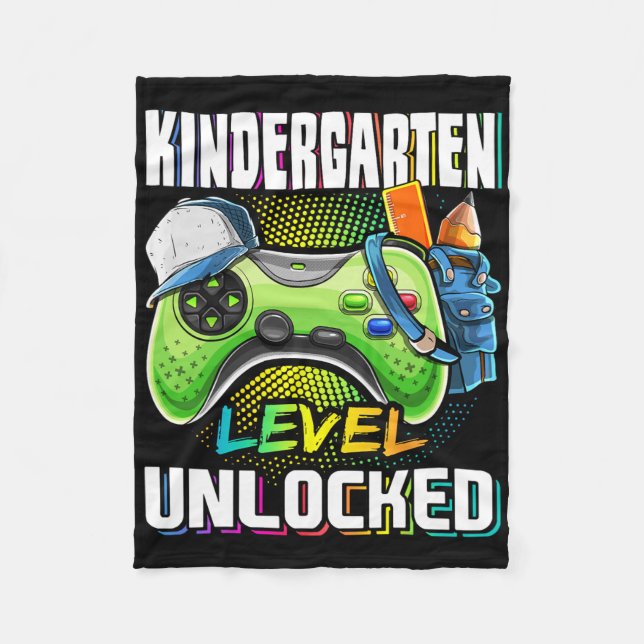 Couverture Polaire Kindergarten Level Unlocked Video Game Ck To Schoo (Devant)