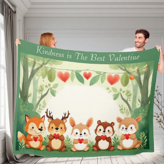 Couverture Polaire Kindness Best Valentine Nursery Woodland Animals