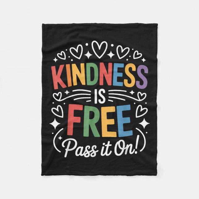 Couverture Polaire Kindness Est Gratuit P It Sur Citation Positive (Devant)