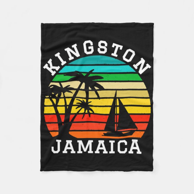 Couverture Polaire Kingston Jamaica Shirt Matching Family Vacation  (Devant)