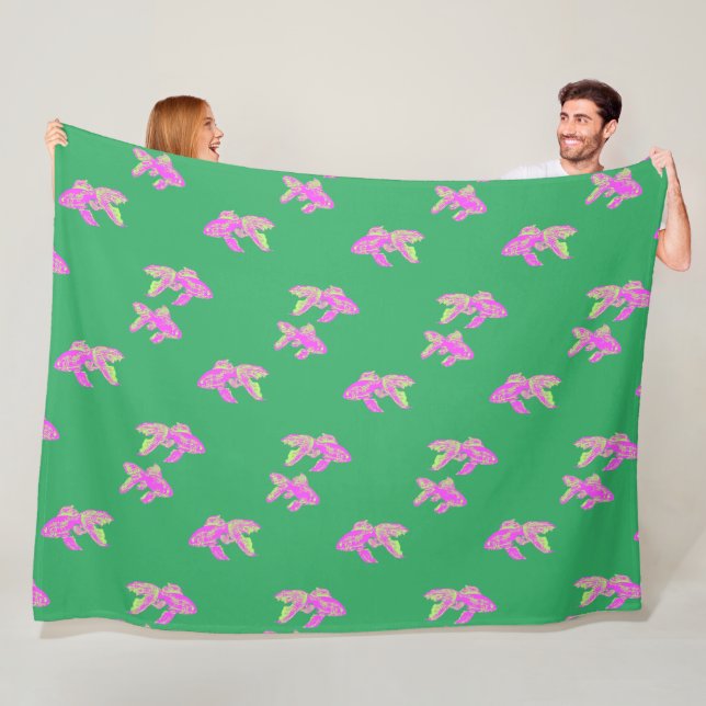 Couverture Polaire Kingyo Pink (En situation)