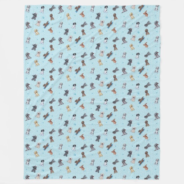 Couverture Polaire KiniArt Doodlemoji Goldendoodle (Devant)