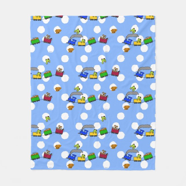 Couverture Polaire KiniArt Petits Garçons Trains Fleece Blanket (Devant)