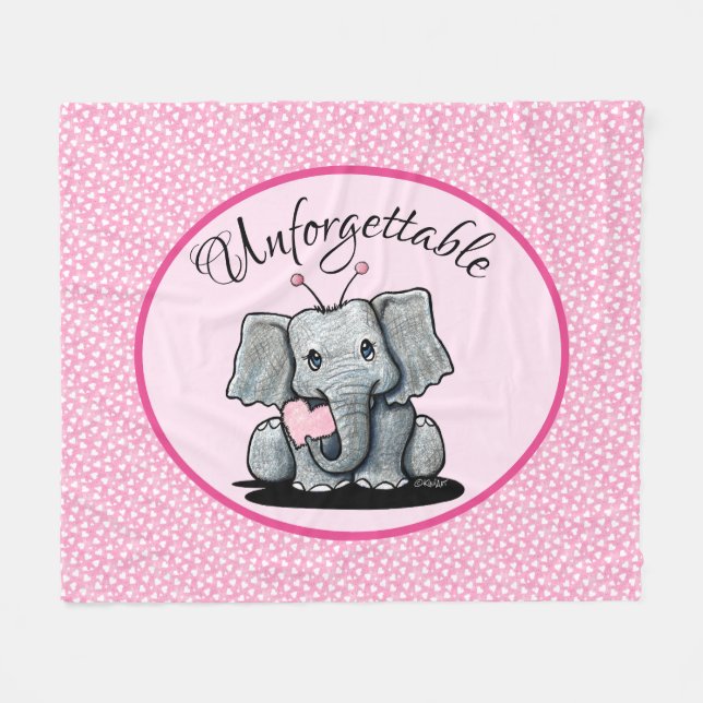 Couverture Polaire KiniArt Valentine Elephant Fleece Blanket (Devant (Horizontal))