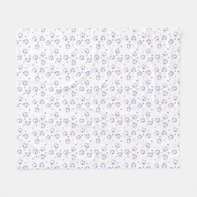 Couverture Polaire KiniArt Westie Crayon Cuties Fleece Blanket (Devant (Horizontal))