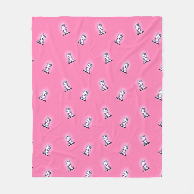 Couverture Polaire KiniArt Westie Princesse Fleece Blanket (Devant)