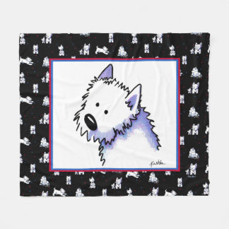 Couverture Polaire KiniArt Westie Terriers Fleece Blanket