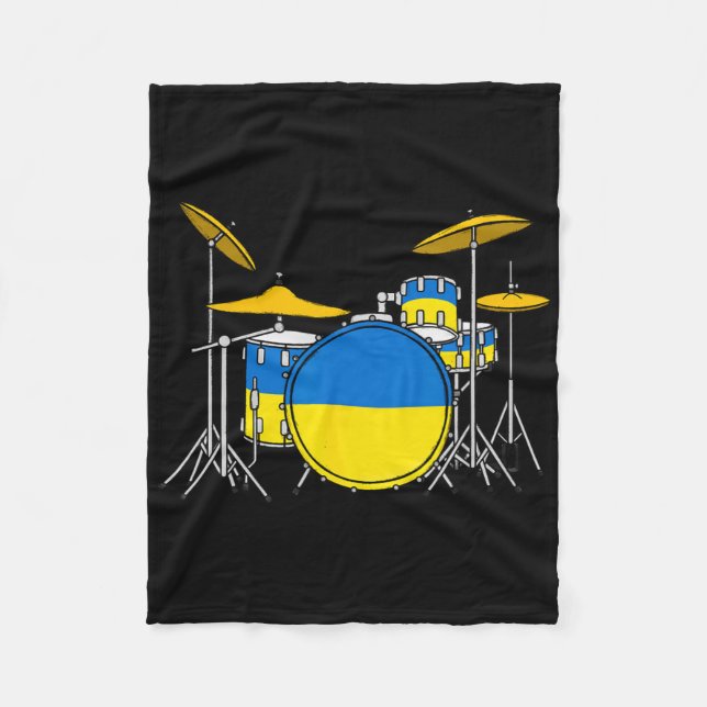 Couverture Polaire Kit de batterie Drapeau ukrainien Ukraine Batteur  (Devant)
